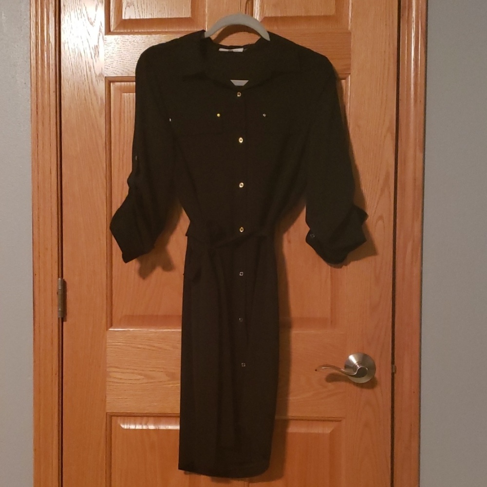 Calvin Klein belted shirt dress size medium